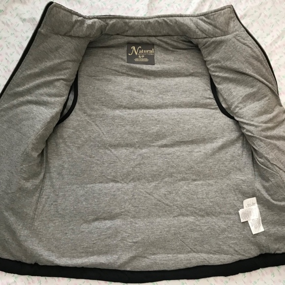 Natural Reflections Quilted Black Sweater Vest S Grey Inside Sleeveless Pockets - Picture 9 of 14